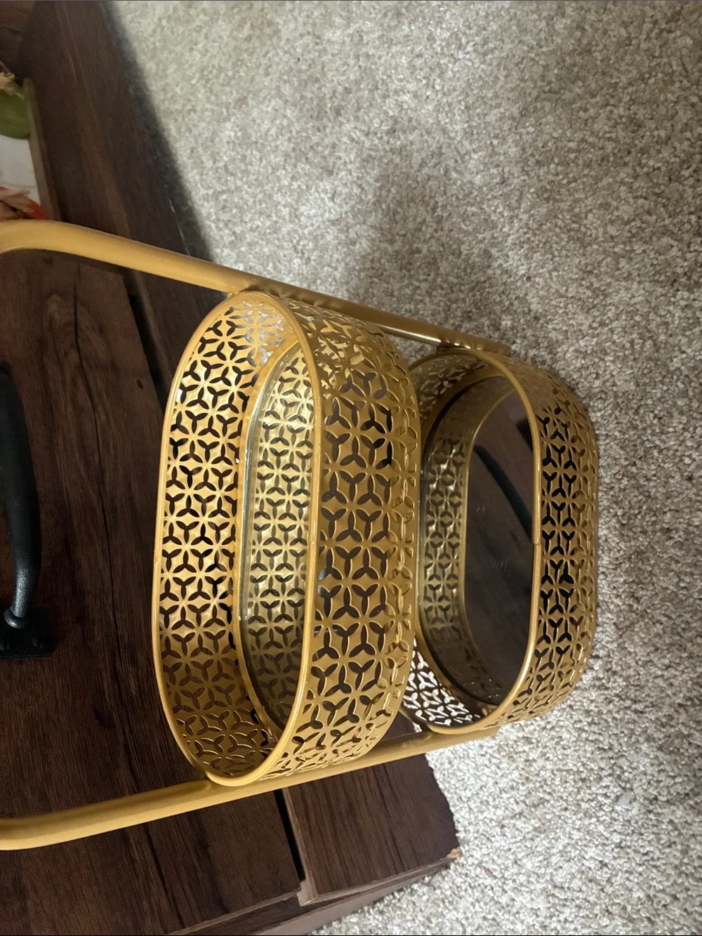 Gold Decorative Two-Tier Metal Serving Stand - Brand: